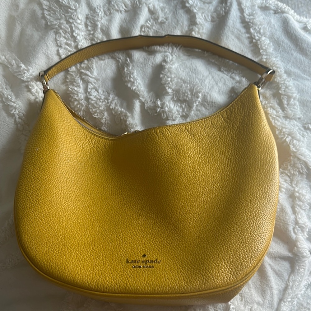 Kate Spade Yellow Shoulder Bag with Pebbled Finish